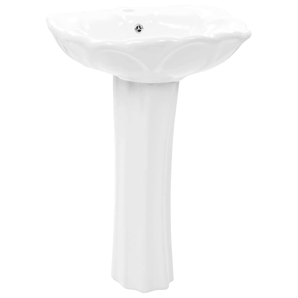 Handfat fristående med piedestal keramik 580x510x200 mm vit
