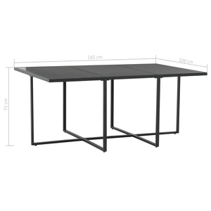 Matgrupp för trädgården med dynor 7 delar konstrotting svart