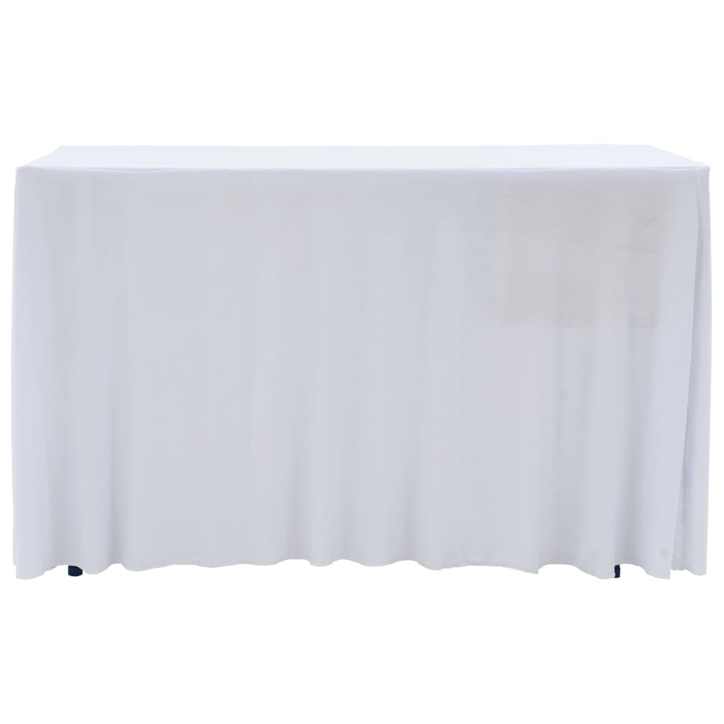 Bordsöverdrag 2 st stretch golvlångt vit 183x76x74 cm