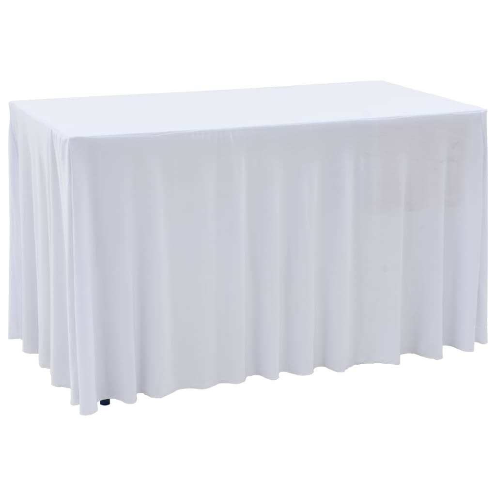 Bordsöverdrag 2 st stretch golvlångt vit 243x76x74 cm