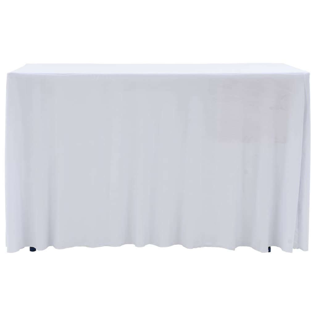 Bordsöverdrag 2 st stretch golvlångt vit 243x76x74 cm