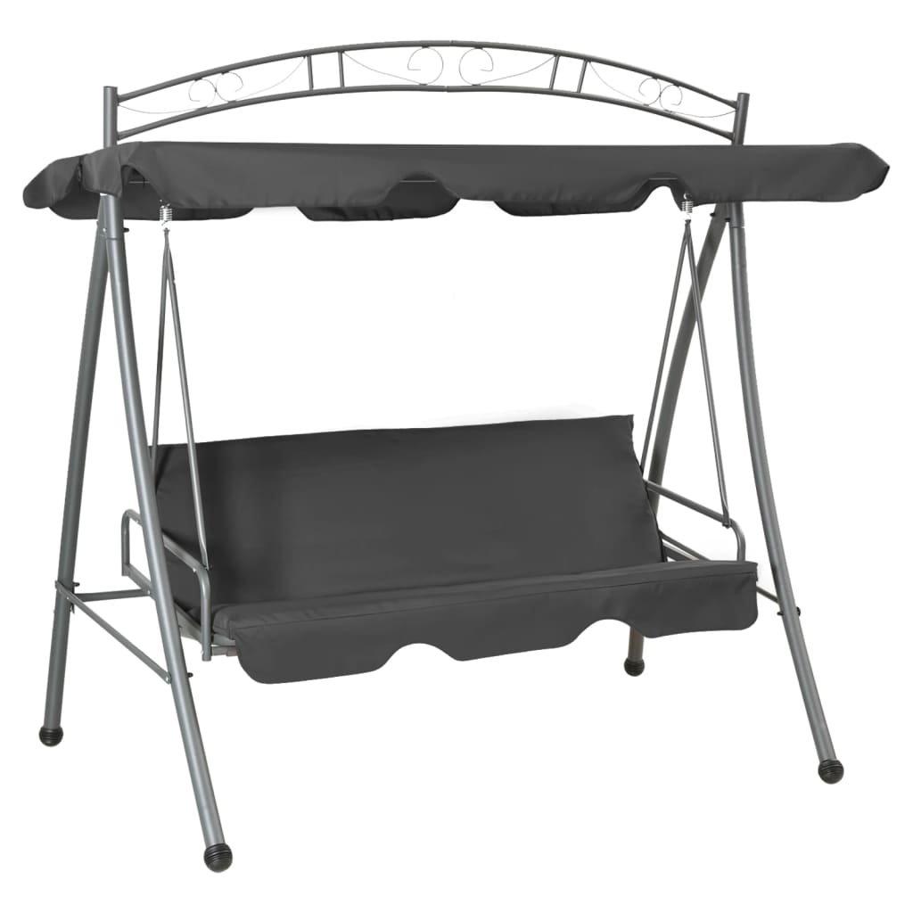 Hammock med tak antracit 198x120x205 cm stål