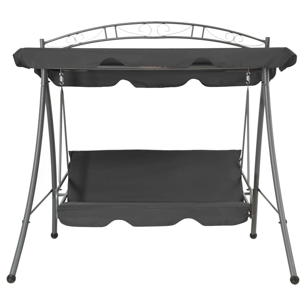 Hammock med tak antracit 198x120x205 cm stål