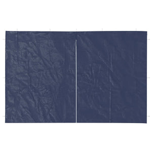 Sidoväggar till partytält 2 st med dragkedja PE blå