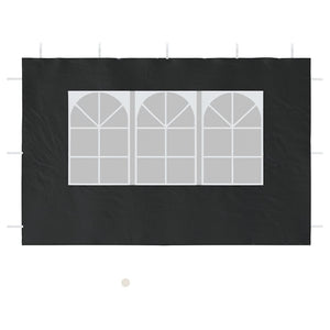 Sidoväggar till partytält 2 st med fönster PE antracit