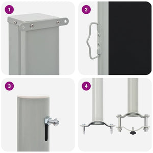 Infällbar sidomarkis 100 x 300 cm svart