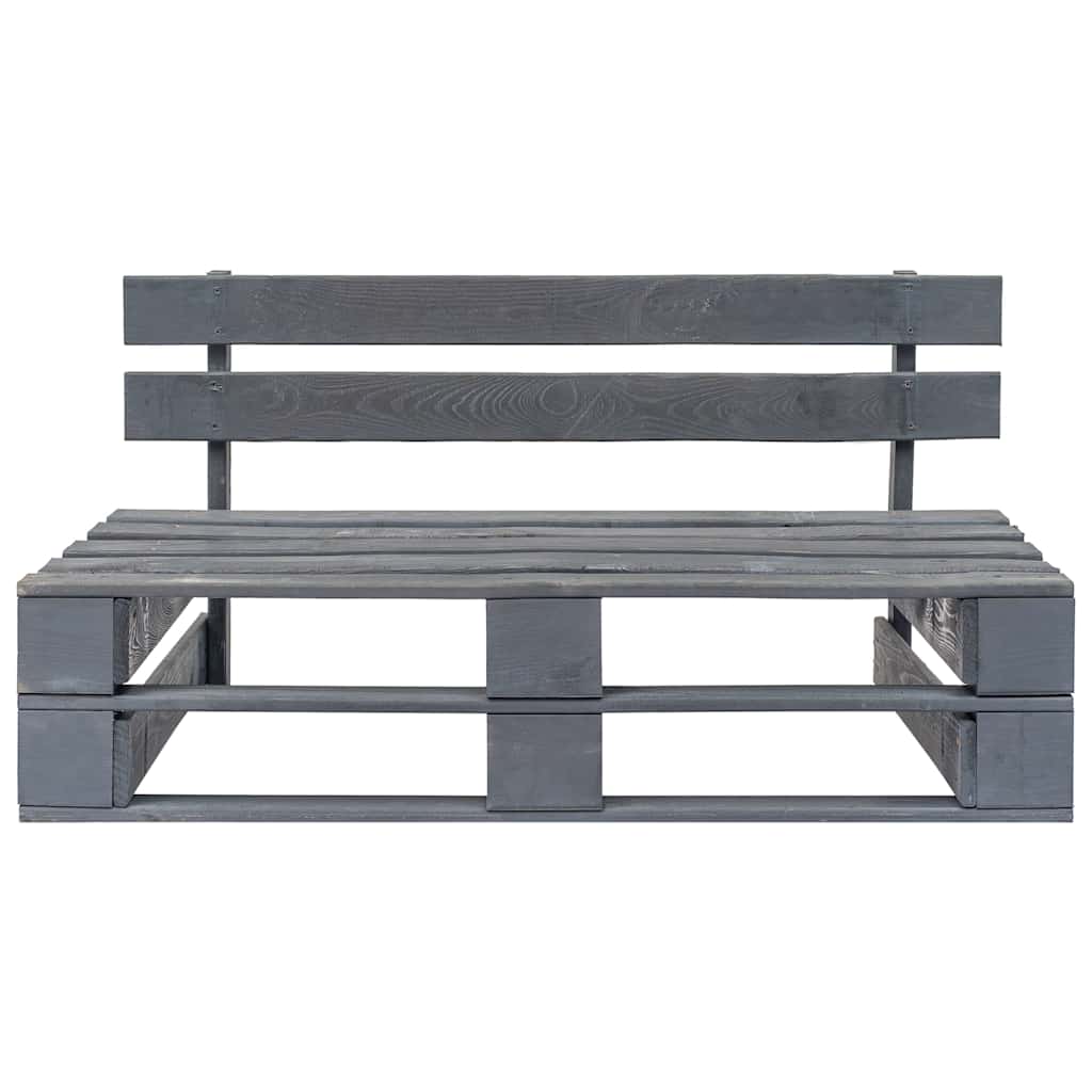 Pallbänk för trädgården trä grå