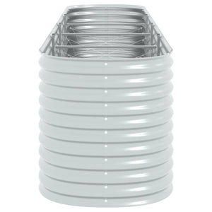 Odlingslåda upphöjd galvaniserat stål 400x80x81 cm silver