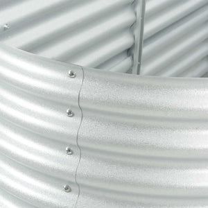 Odlingslåda upphöjd galvaniserat stål 400x80x81 cm silver