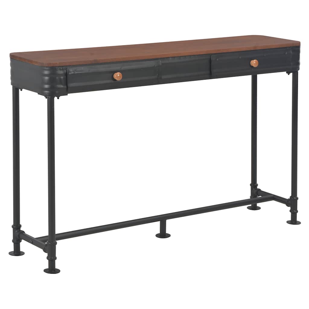 Konsolbord med 2 lådor 120x30x75 cm massivt granträ