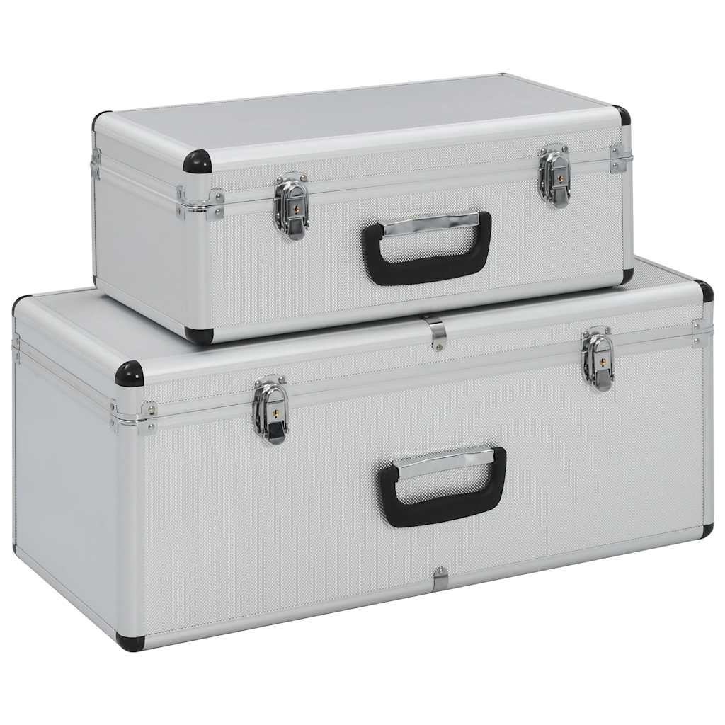 Förvaringsväskor 2 st silver aluminium