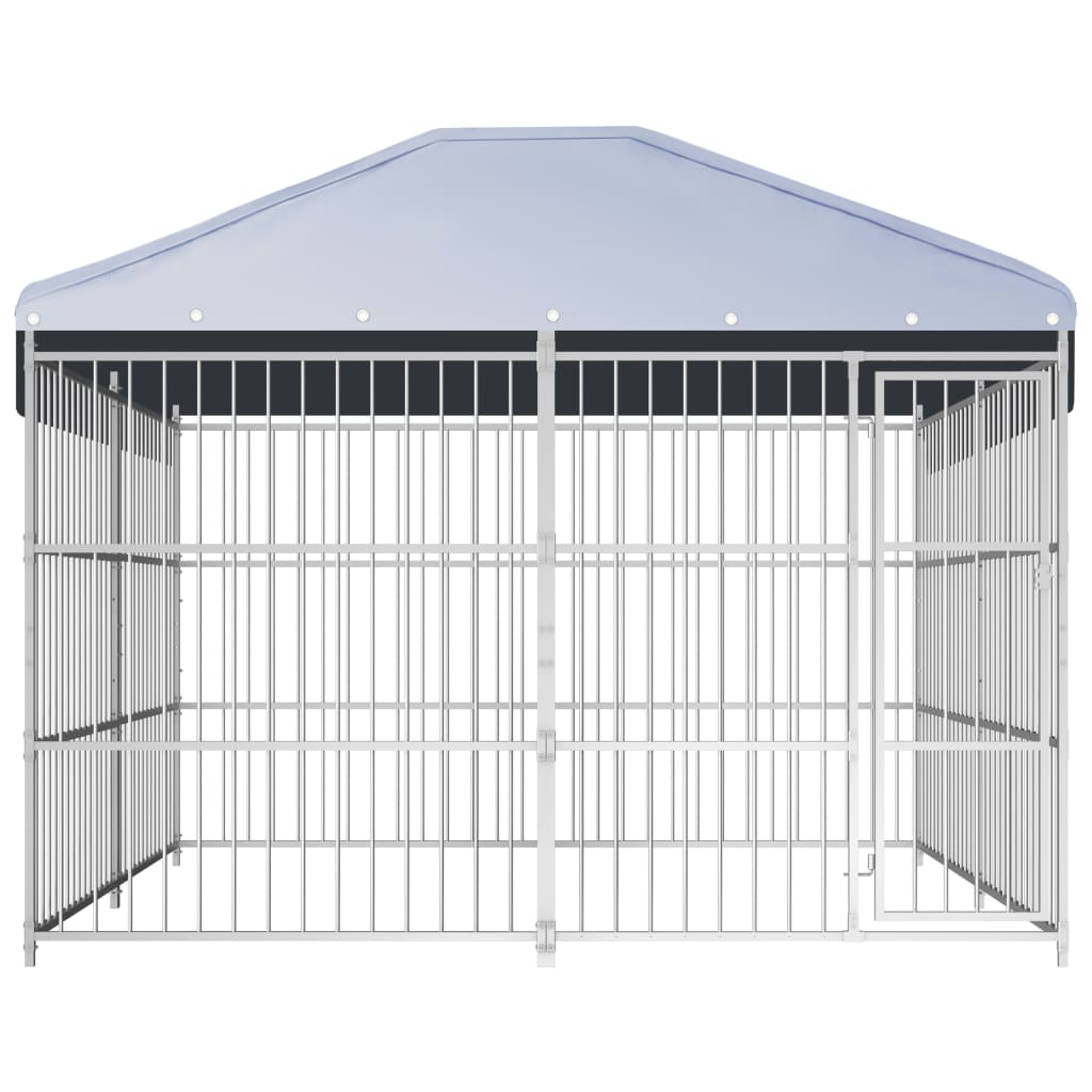 Hundgård för utomhusbruk med tak 300x300x200 cm