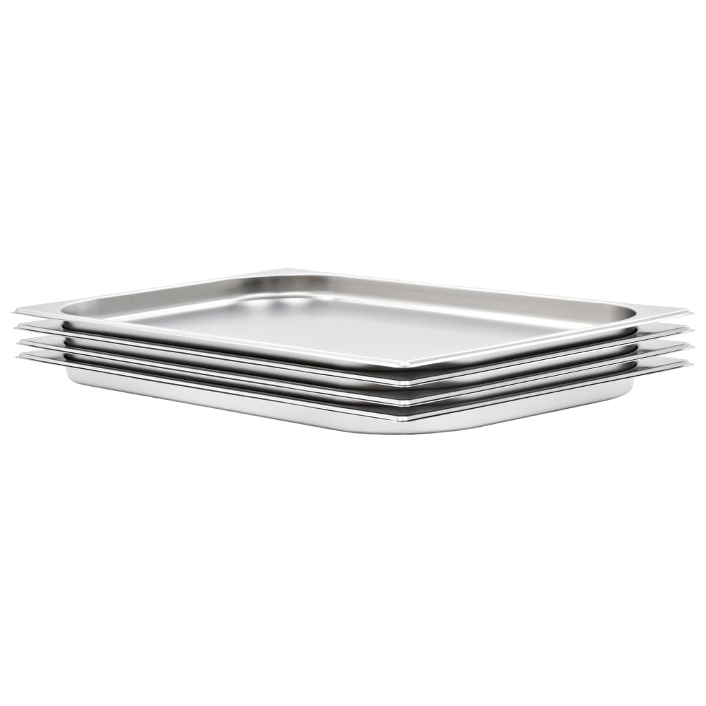 Gastronormkantiner 4 st GN 1/1 20 mm rostfritt stål