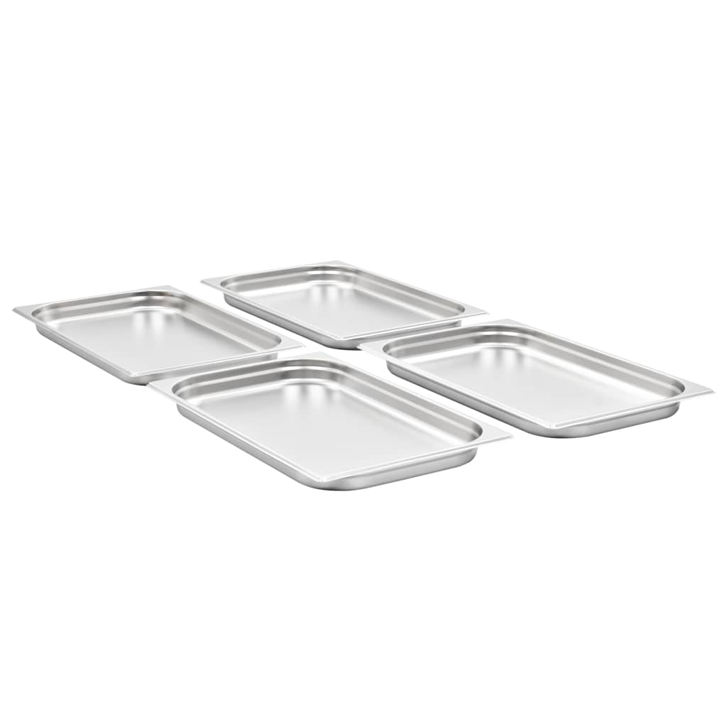 Gastronormkantiner 4 st GN 1/1 40 mm rostfritt stål
