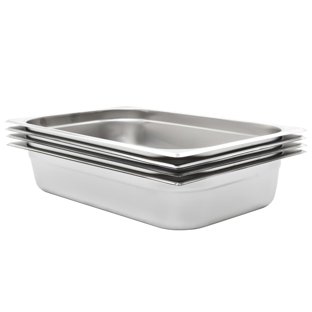 Gastronormkantiner 4 st GN 1/1 100 mm rostfritt stål