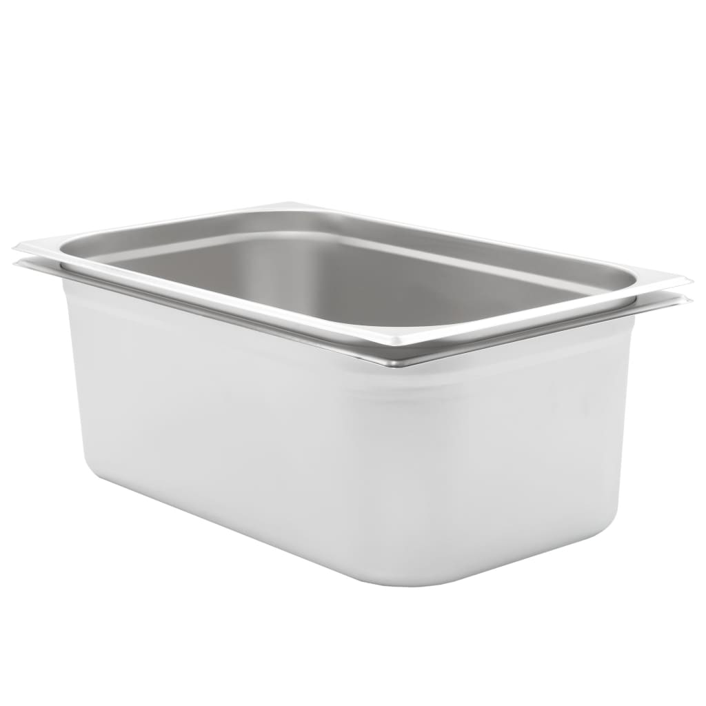 Gastronormkantiner 2 st GN 1/1 200 mm rostfritt stål