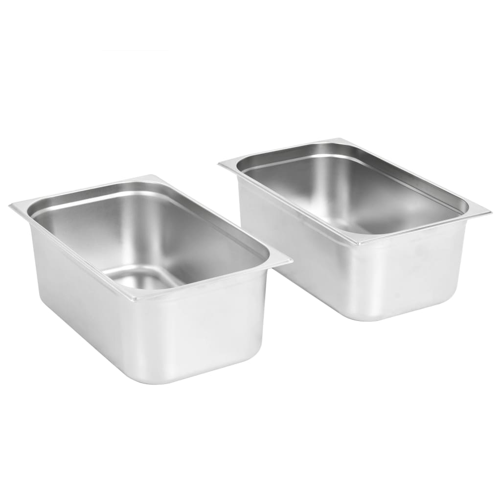 Gastronormkantiner 2 st GN 1/1 200 mm rostfritt stål