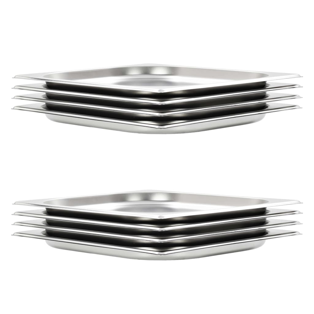 Gastronormkantiner 8 st GN 1/2 20 mm rostfritt stål
