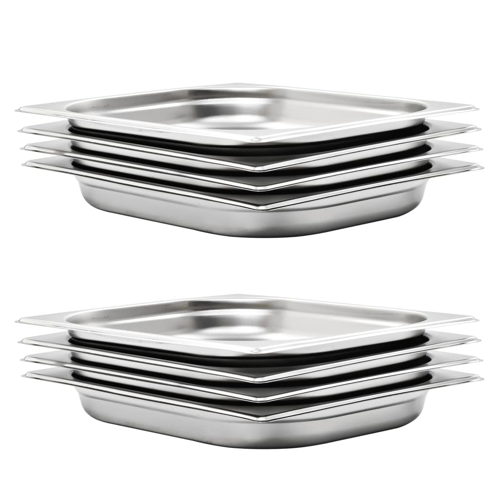 Gastronormkantiner 8 st GN 1/2 40 mm rostfritt stål