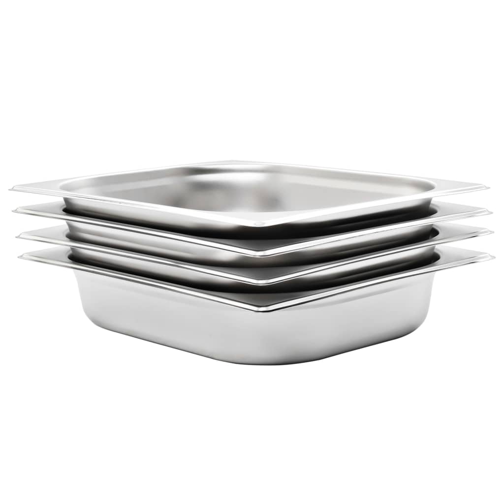 Gastronormkantiner 4 st GN 1/2 65 mm rostfritt stål