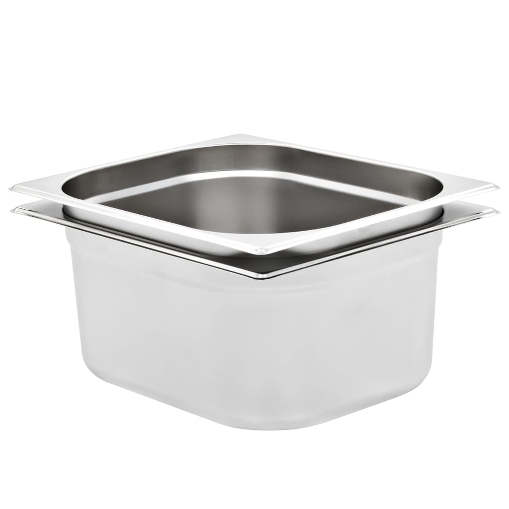 Gastronormkantiner 2 st GN 1/2 150 mm rostfritt stål