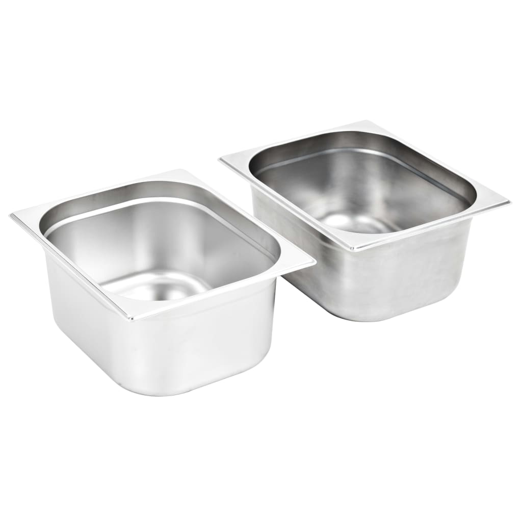 Gastronormkantiner 2 st GN 1/2 150 mm rostfritt stål