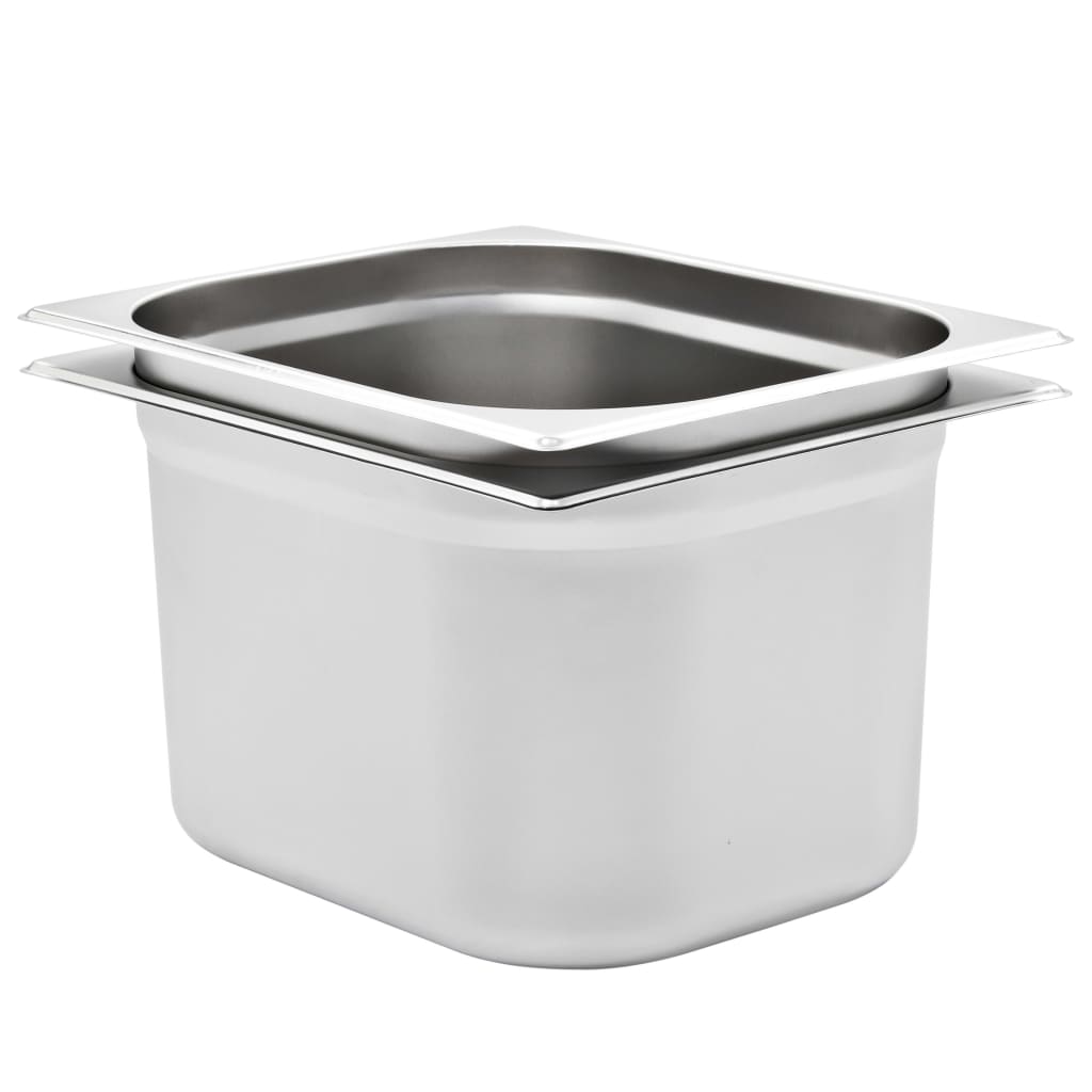 Gastronormkantiner 2 st GN 1/2 200 mm rostfritt stål