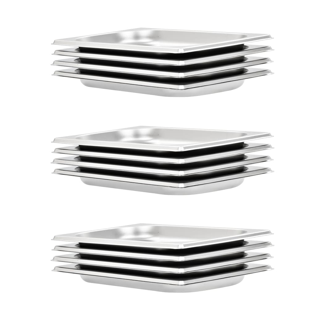 Gastronormkantiner 12 st GN 1/4 20 mm rostfritt stål