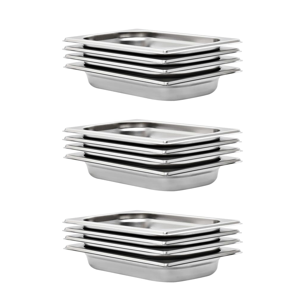 Gastronormkantiner 12 st GN 1/4 40 mm rostfritt stål