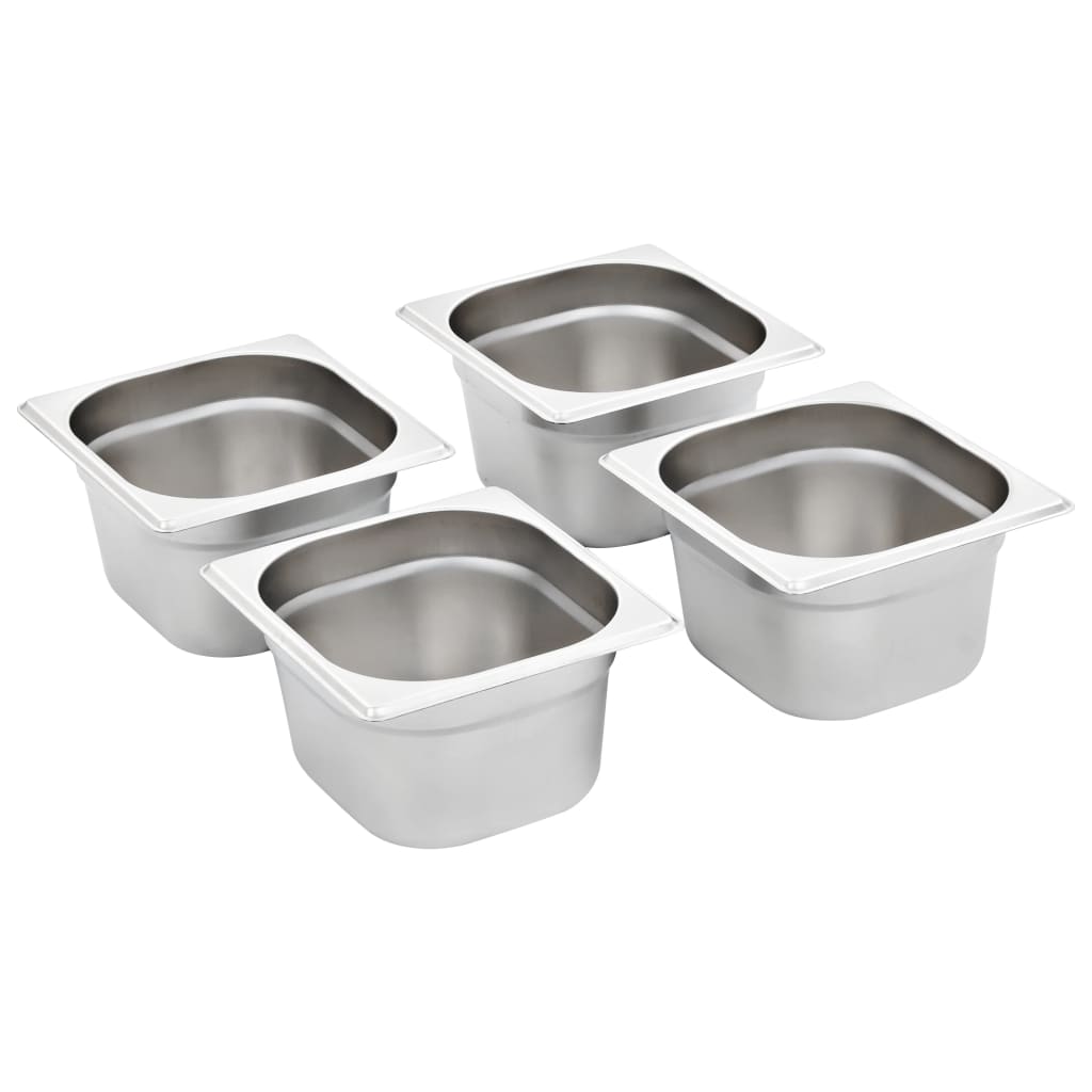 Gastronormkantiner 12 st GN 1/6 100 mm rostfritt stål