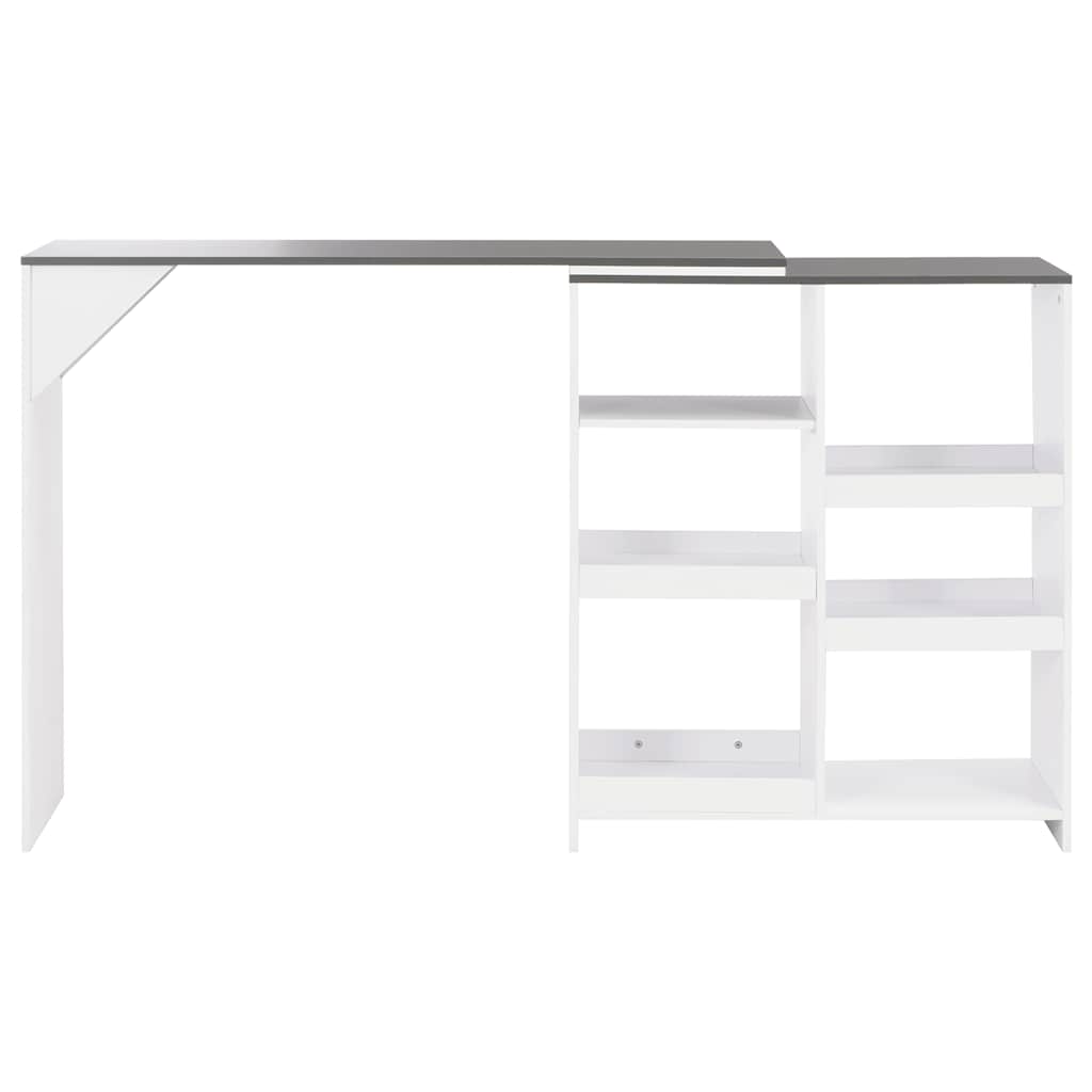 Barbord med flyttbar hylla vit 138x39x110 cm