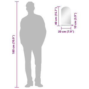 Väggspegel med hylla 20x40 cm härdat glas