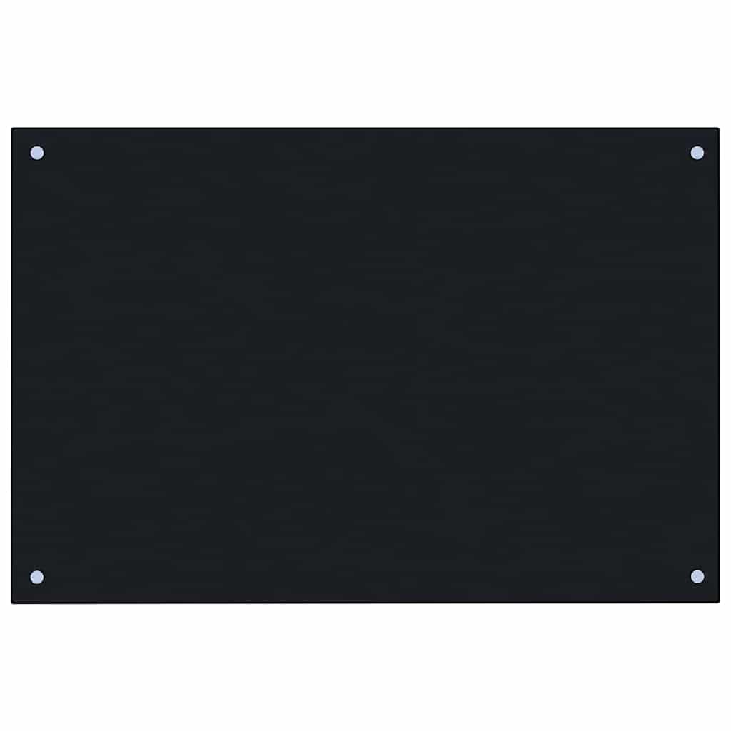 Stänkskydd svart 90x50 cm härdat glas