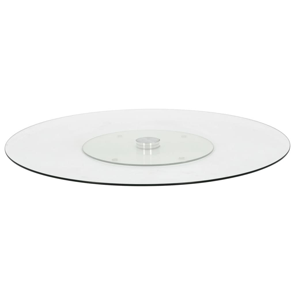 Snurrbar serveringsbricka transparent 60 cm härdat glas