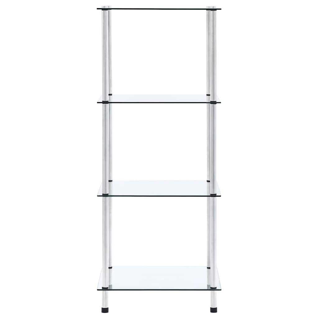 Hylla 4 hyllplan transparent 40x40x100 cm härdat glas