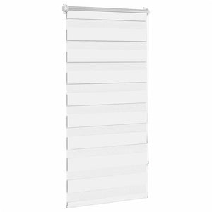 Rullgardin randig vit 80 x 150 cm transparent