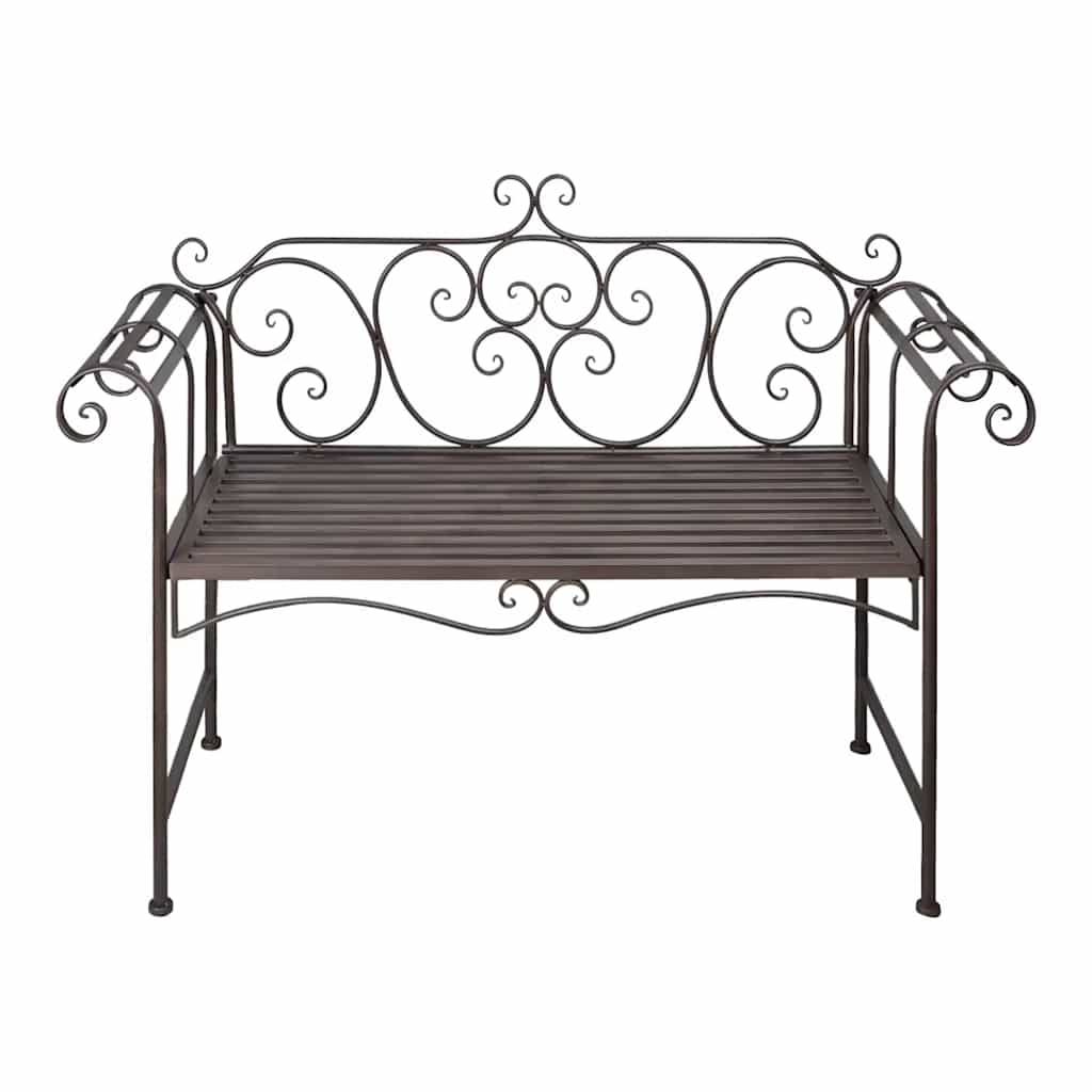 Trädgårdsbänk 132 cm stål antikbrun