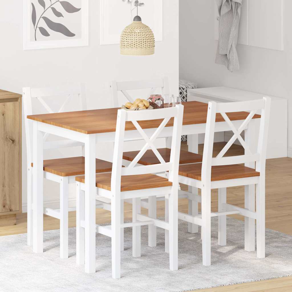 Matgrupp 5 delar brun och vit