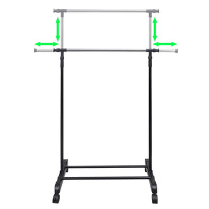 Justerbara klädställningar 2 st med 1 klädstång