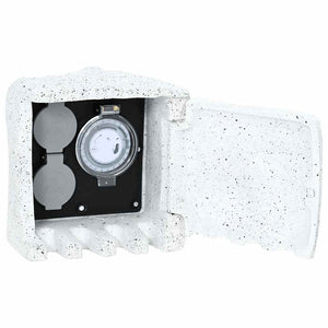 Stenformat trädgårdsuttag med timer