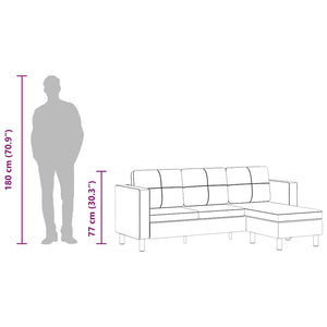 Divansoffa 3-sits konstläder svart