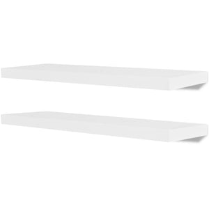 2 Flytande vägghyllor i MDF 80x20x3,8 cm vit