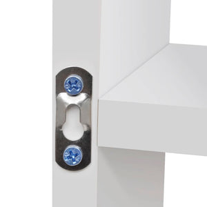 Flytande vägghylla med 8 fack vit