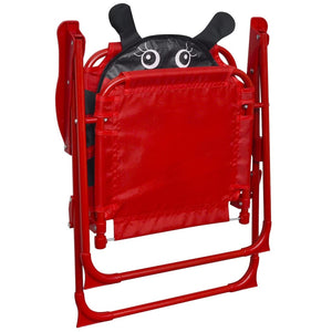 Cafébord för barn med parasoll 3 delar röd