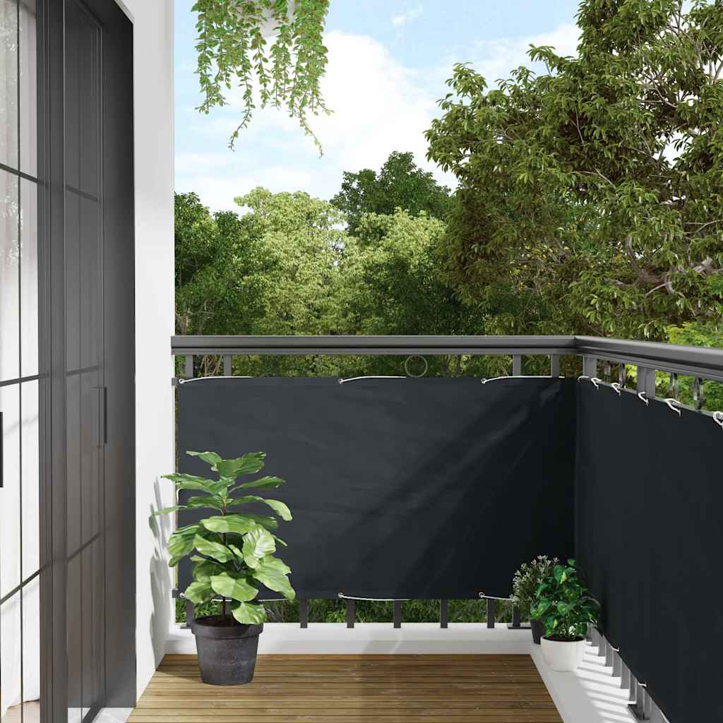 Balkongskärm oxfordtyg 75 x 400 cm antracit