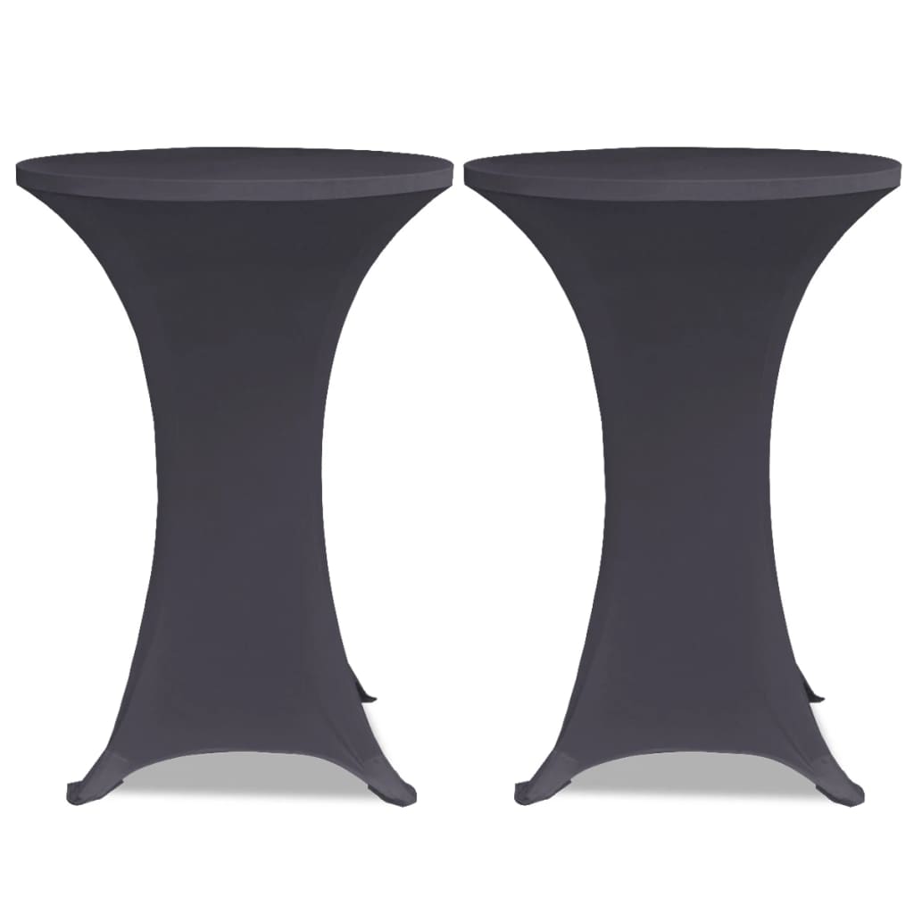 Elastiskt bordsöverdrag 2 st 60 cm antracit