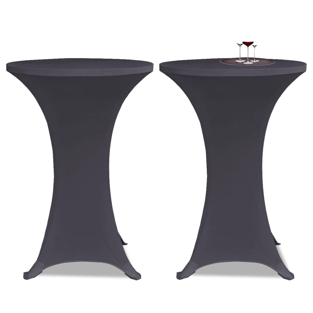 Elastiskt bordsöverdrag 2 st 60 cm antracit
