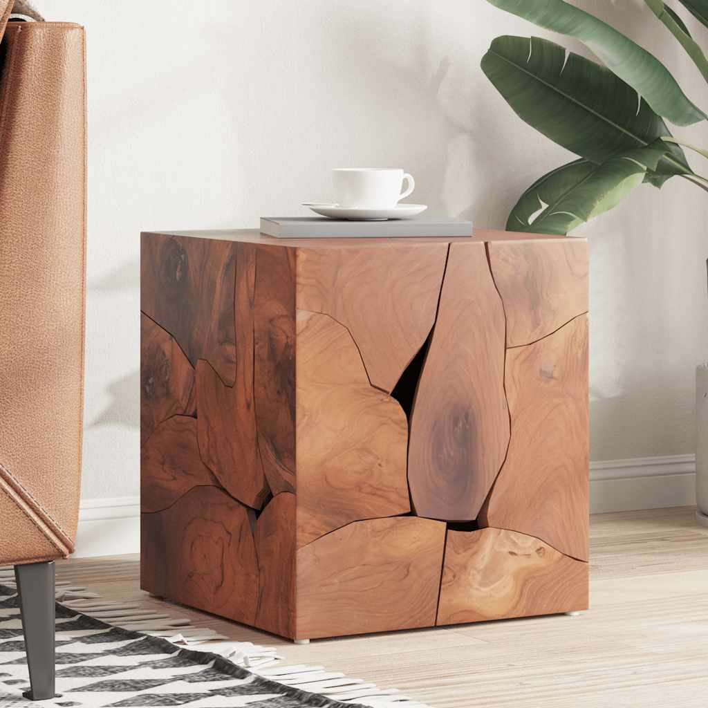 Pall brun 40x40x45 cm massivt teakträ