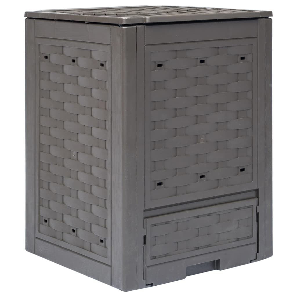 Trädgårdskompost brun 60x60x83 cm 300 L plastrotting