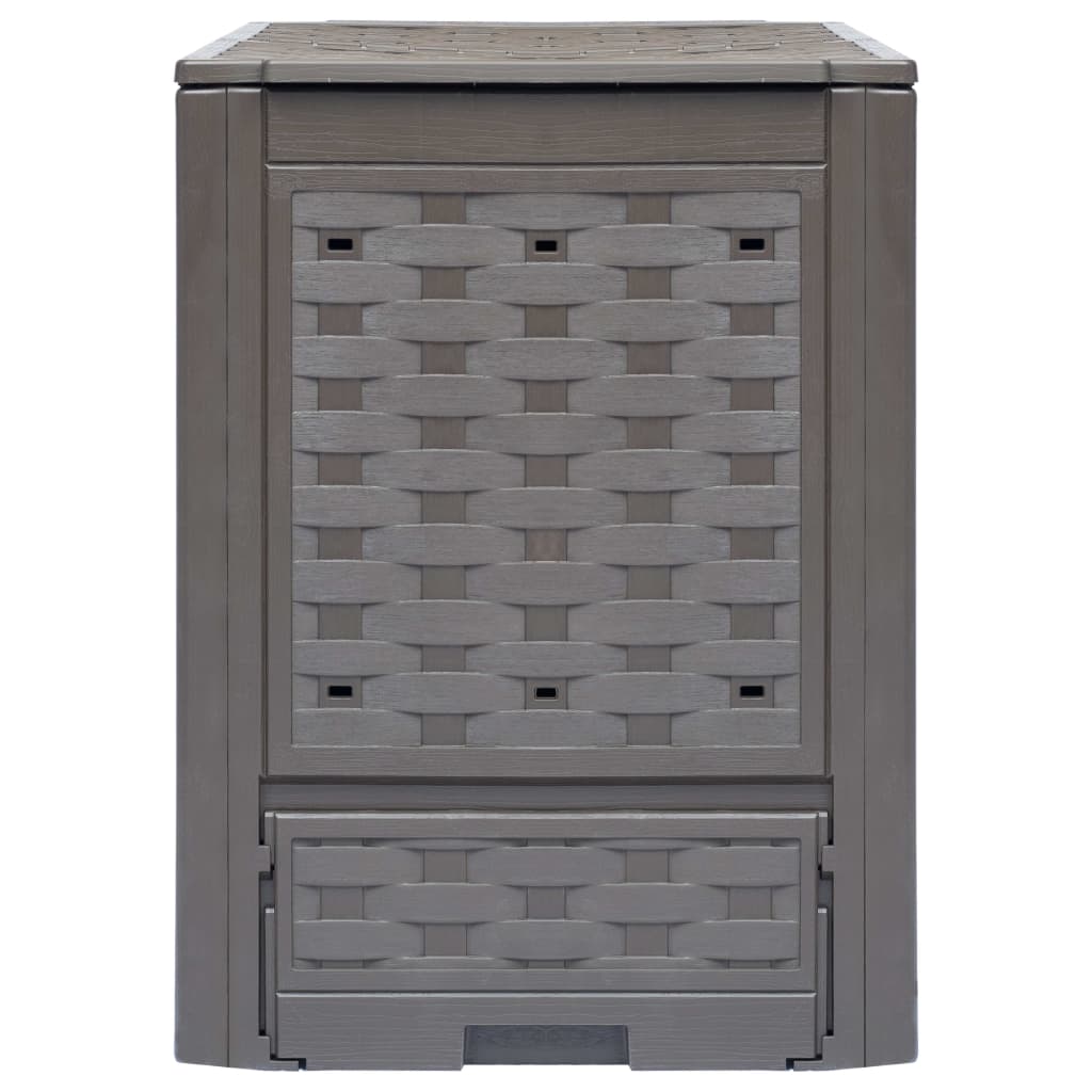 Trädgårdskompost brun 60x60x83 cm 300 L plastrotting